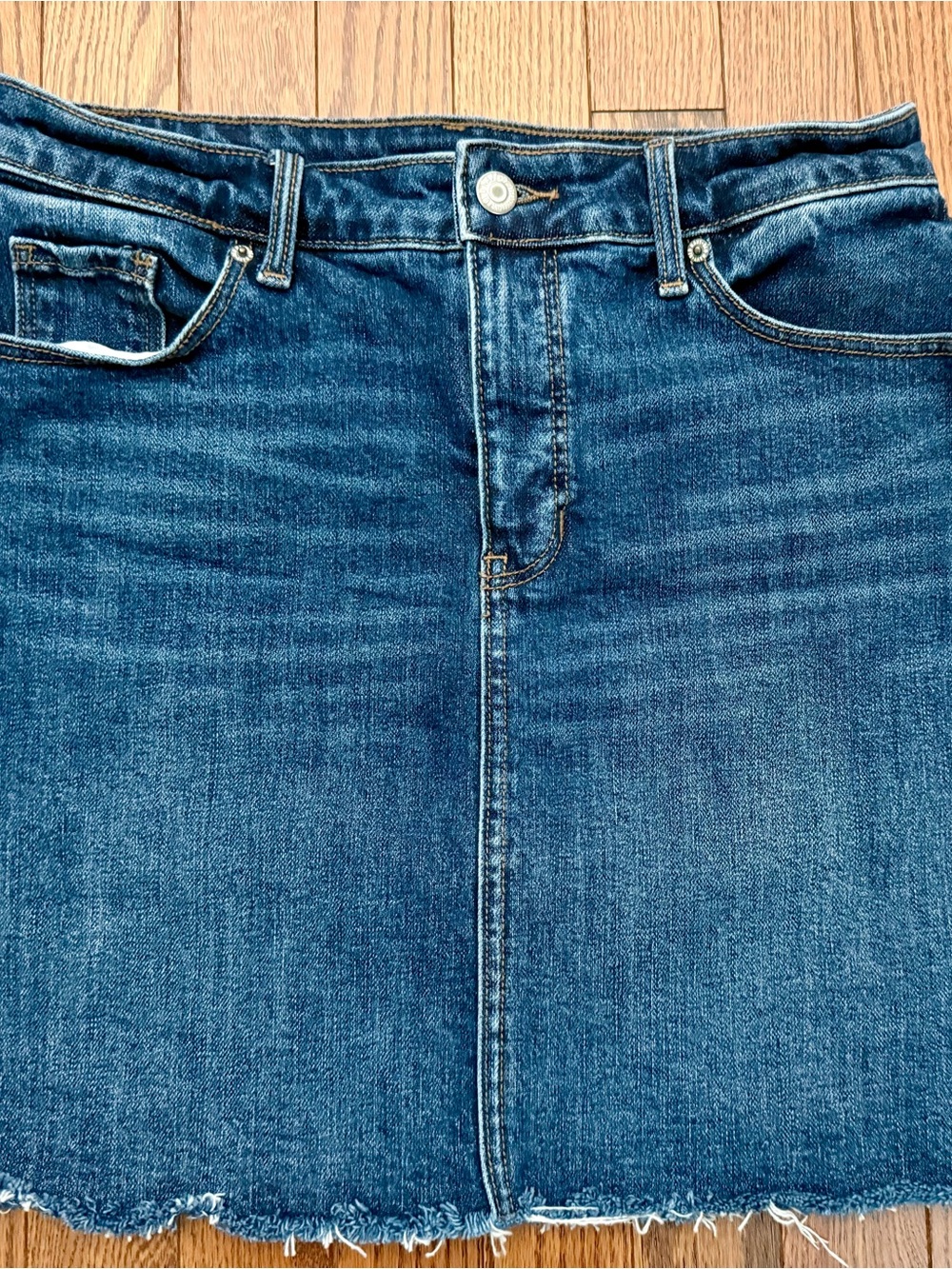 Old Navy Raw Hem Blue Denim Mini Skirt Size 8